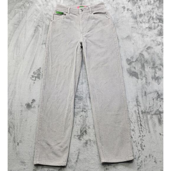 Empyre Pants Womens 2 Gray Tori Corduroy High Rise Straight Skater Academia - Picture 1 of 12